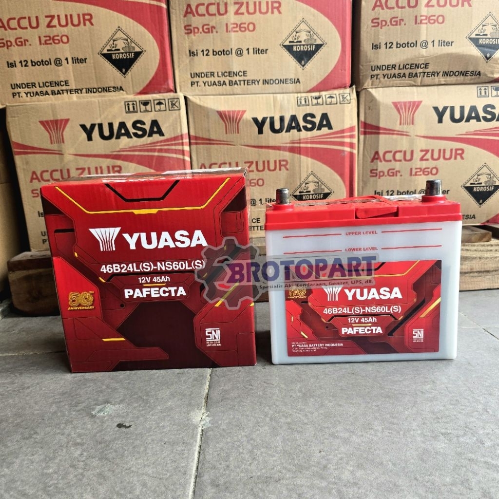 Aki Mobil Honda Accord New Civic New HRV YUASA NS60LS Aki Basah 45Ah ORIGINAL