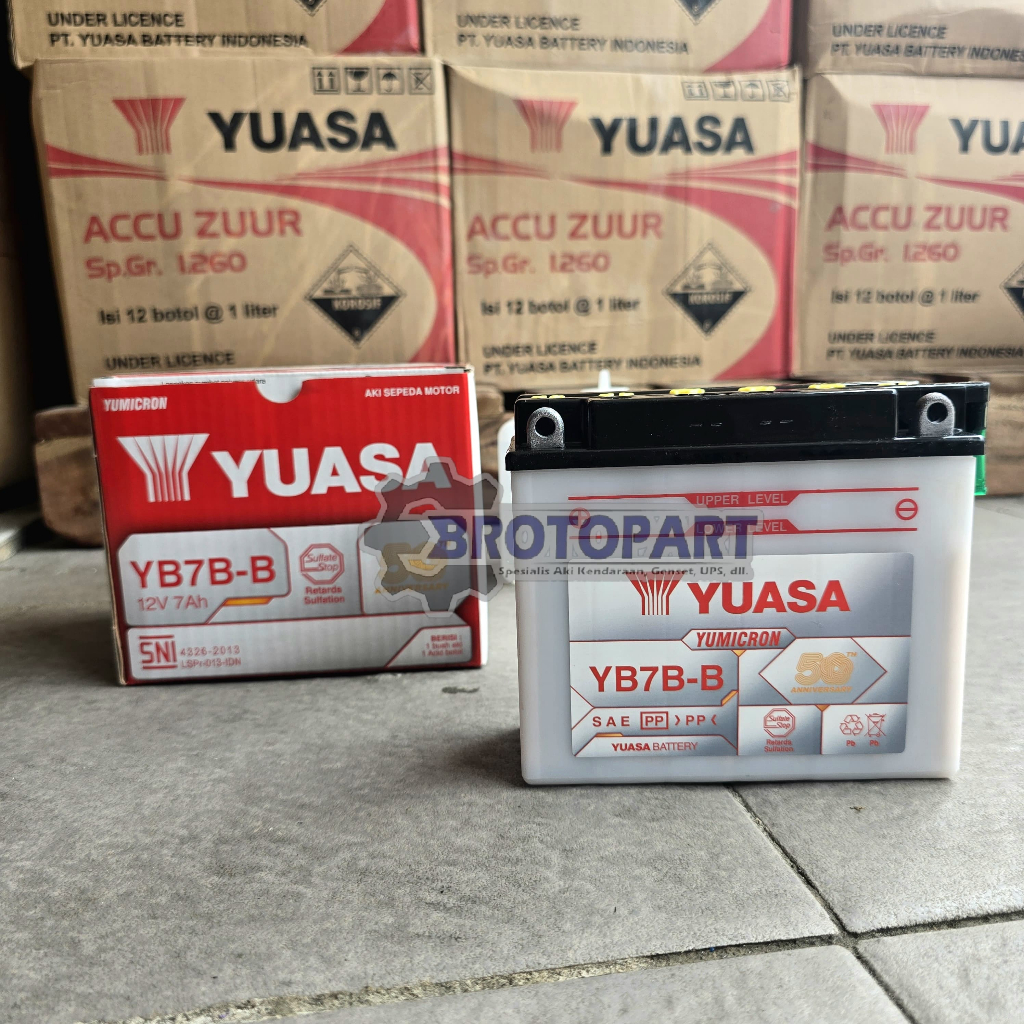 Aki Motor Tossa Hercules, Jaguar, Tiger Aki Basah YUASA YB7B-B ORIGINAL