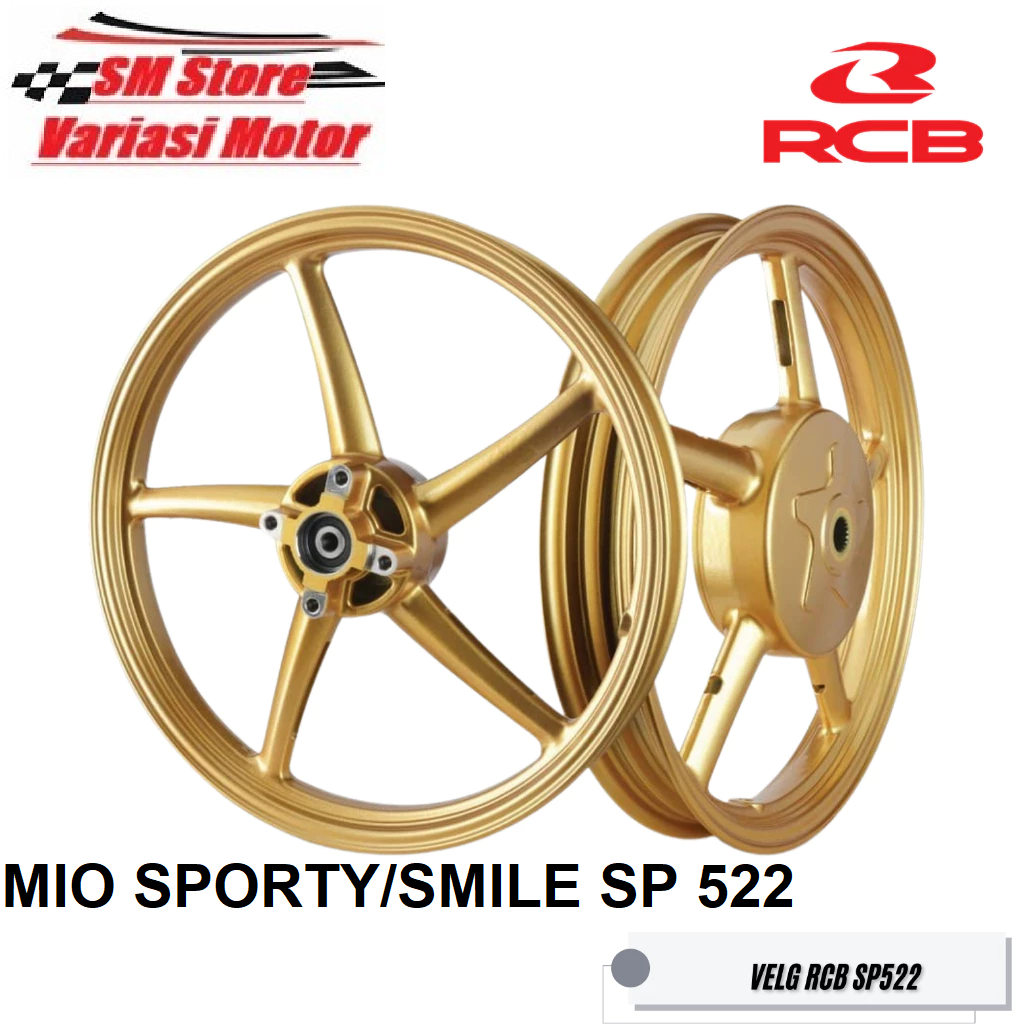 VELG MIO RCB ORIGINAL SP522 GOLD VELG RCB SP522 MIO GOLD RING 14 VELG RACING RCB MIO SPORTY/SMILE SP