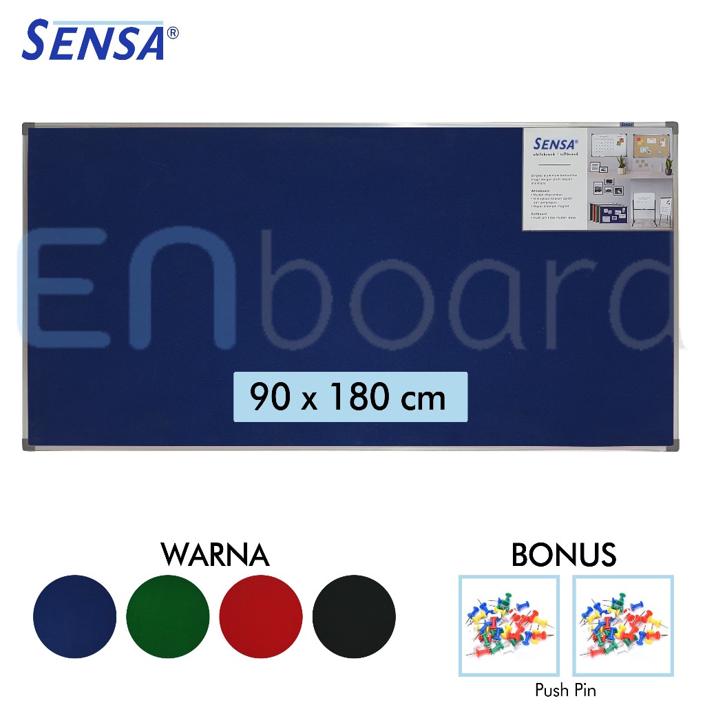 

Softboard / Pin Board / Cork Board / Papan Pengumuman / Mading Gantung Bludru Sensa 90 x 180 cm