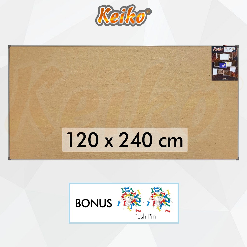 

Softboard / Pin Board / Cork Board / Papan Pengumuman / Mading Gantung Polos Keiko 120 x 240 cm