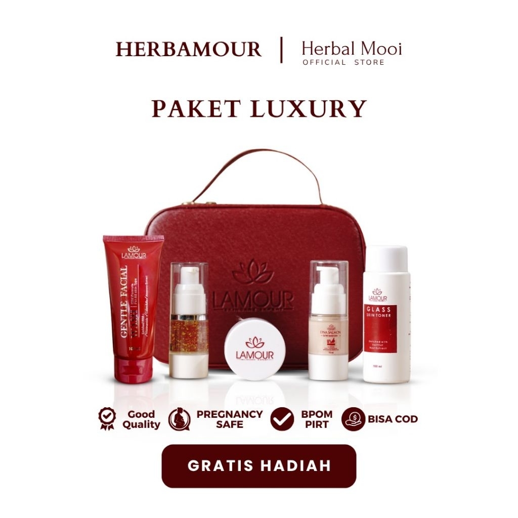 PAKET LUXURY LAMOUR SKINCARE UNTUK MENGHILANGKAN FLEK & MENCERAHKAN WAJAH SAMPAI GLOWING
