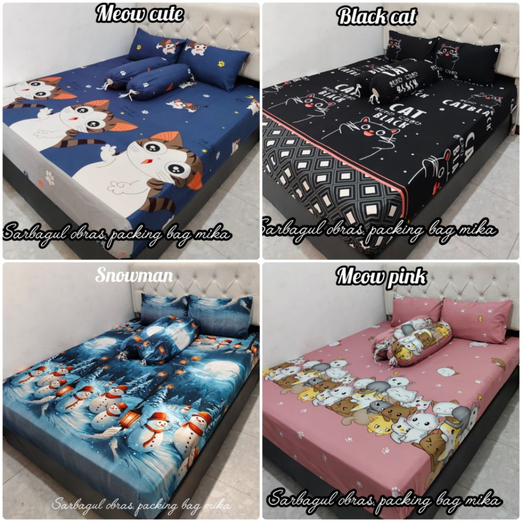 (TERLARIS) Sprei MOTIF KUCING SPREI karet SPREI HOMEMADE motif anak cowok CEWEK KARTUN KARAKTER ONE 