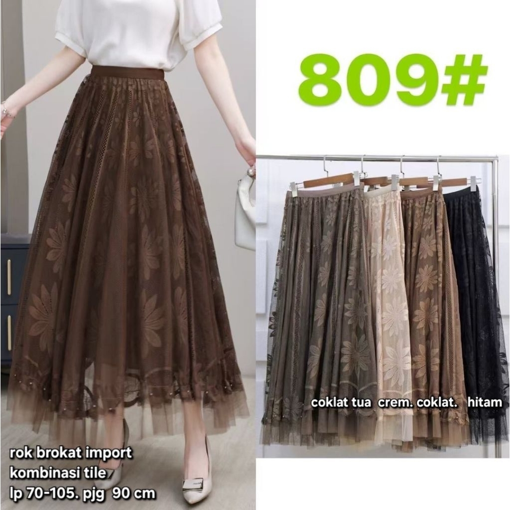 rok brokat import/ rok lace import 809/ rok panjang