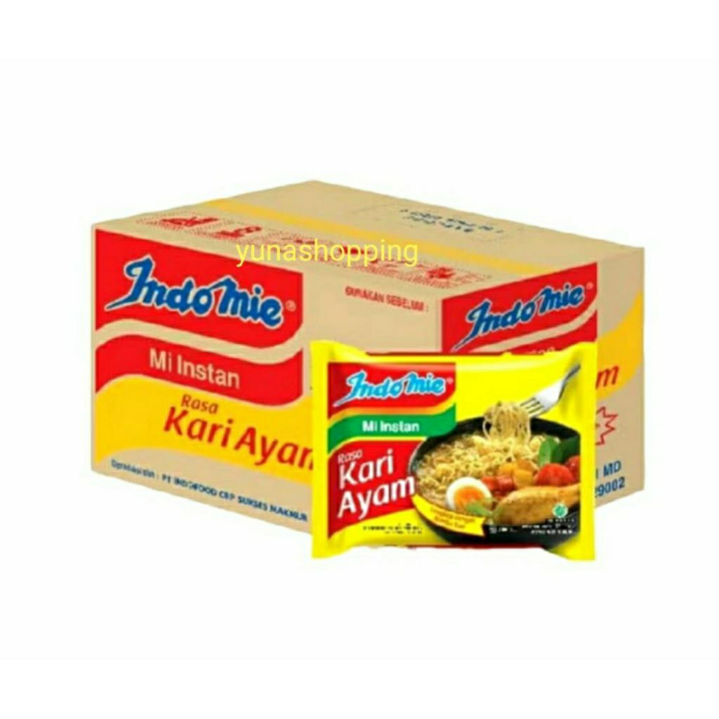 

Indomie rasa kari ayam 1karton isi 40 bks@72g