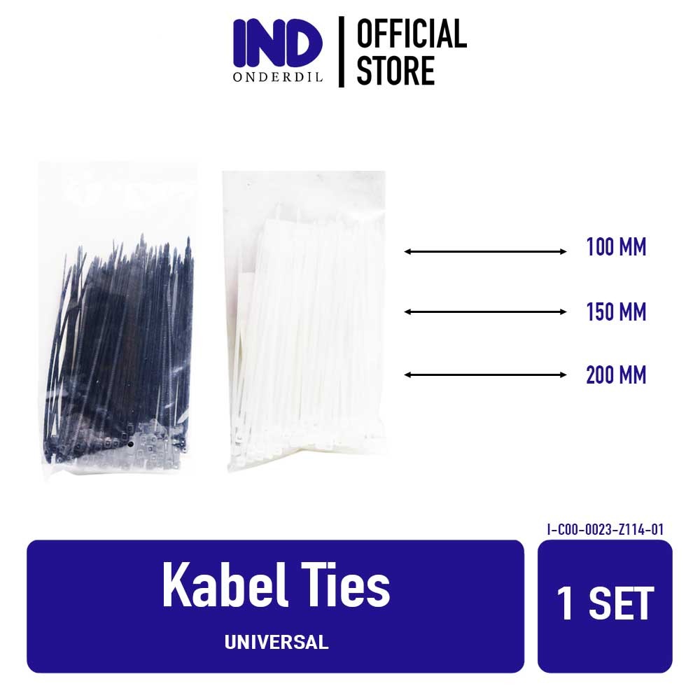 

IND Onderdil Kabel Ties Diameter 1.9 mm Panjang 100 150 200 mm Cable Cabel Pengikat Nylon Nilon Tie Tis Hitam Putih 1.9x100 1.9x150 1.9x200 x 1 Set 100 Pcs Biji