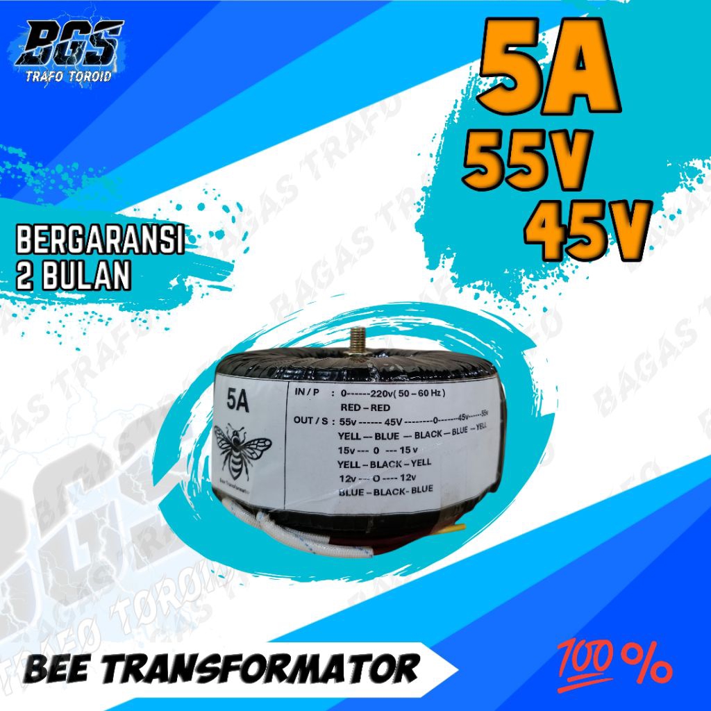 Trafo toroid / trafo donat 5A CT-55-45 murni