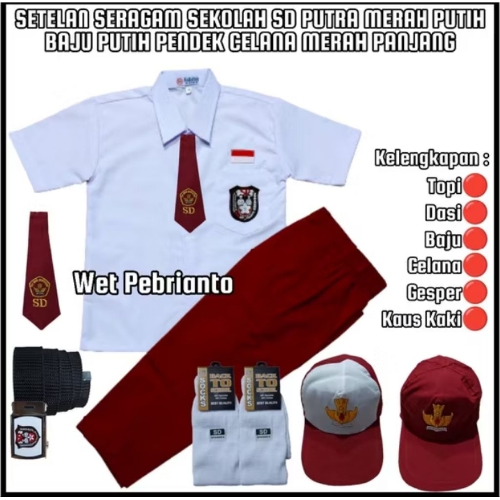 Seragam merah putih sd laki laki