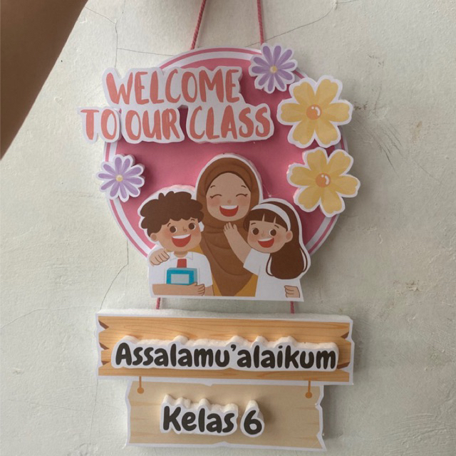hiasan dinding 3D hiasan pintu kelas SELAMAT DATANG