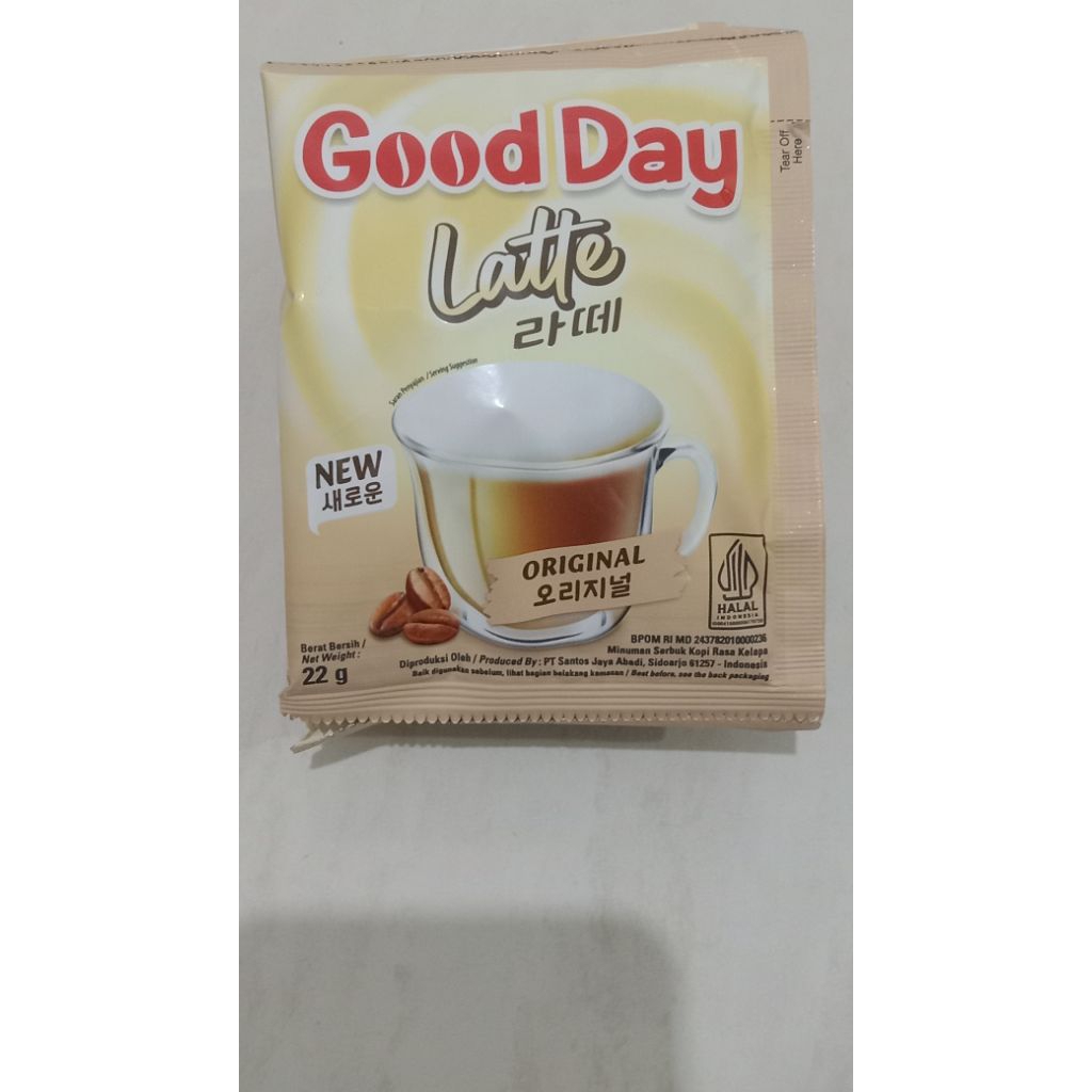 

Kopi Sachet Good Day Latte Original 1 renteng isi 10 sachet