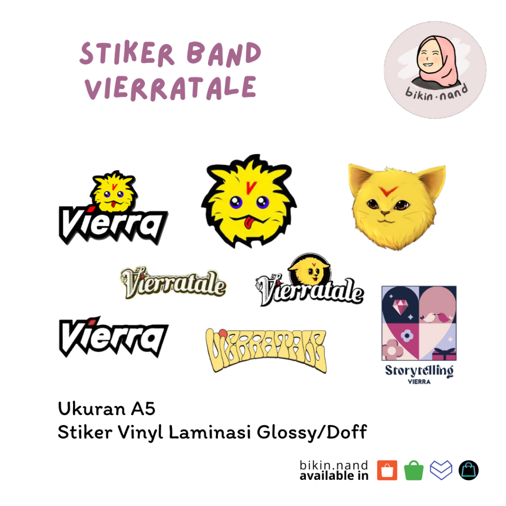 

STICKER PACK BAND Vierratale (HIGH QUALITY) MURAH 8 pcs