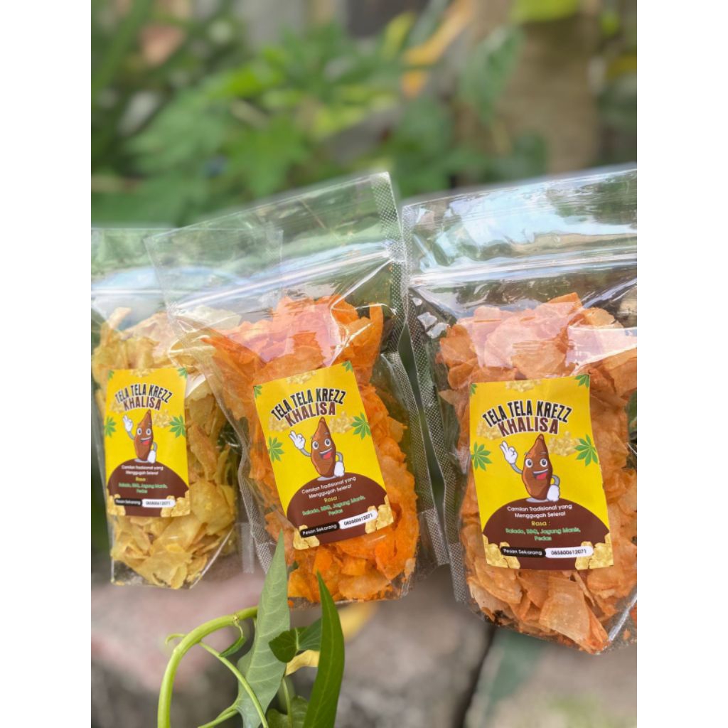 

Cemilan Tela Tela Krezz Singkong Goreng Rasa Gurih Balado/Keju/Barbeque/Pedas Manis