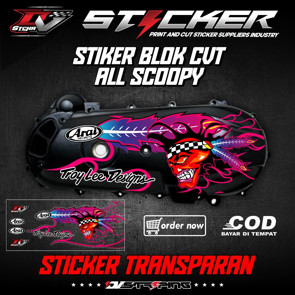 Sticker Transparan Block Cvt Motor Semua Model Scoopy/Stiker Bax Cvt Transparan Uv