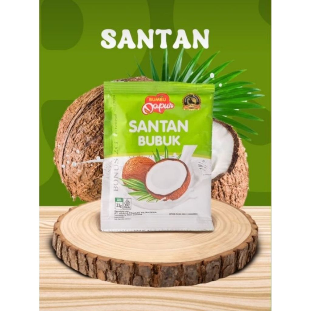 

1 Renceng (10 pcs) Santan Bubuk Serbuk Kelapa Murni 13 Gram Bumbu Dapur Masakan Bahan Rempah