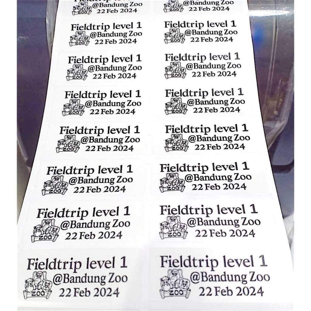 

Label Nama Anti Air Sticker Waterproof Transparan