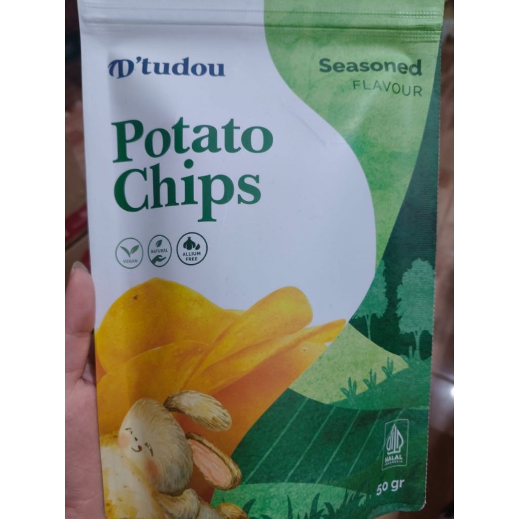 

kripik kentang dtudou/potato chips seasoned flavour vegan