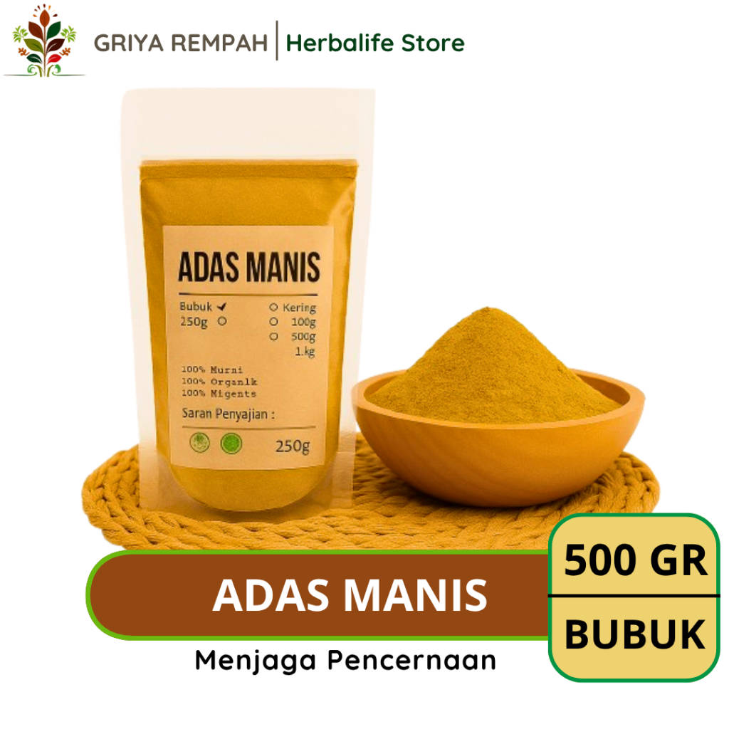 

ADAS MANIS BUBUK 500 GRAM Premium – Anis Import Ramuan Rempah Herbal Kering Alami untuk Masakan & Kesehatan Simplisia Pimpinella anisum