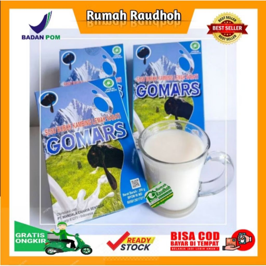 

GOMARS ORIGINAL 200 GRAM - SUSU KAMBING ETAWA BUBUK