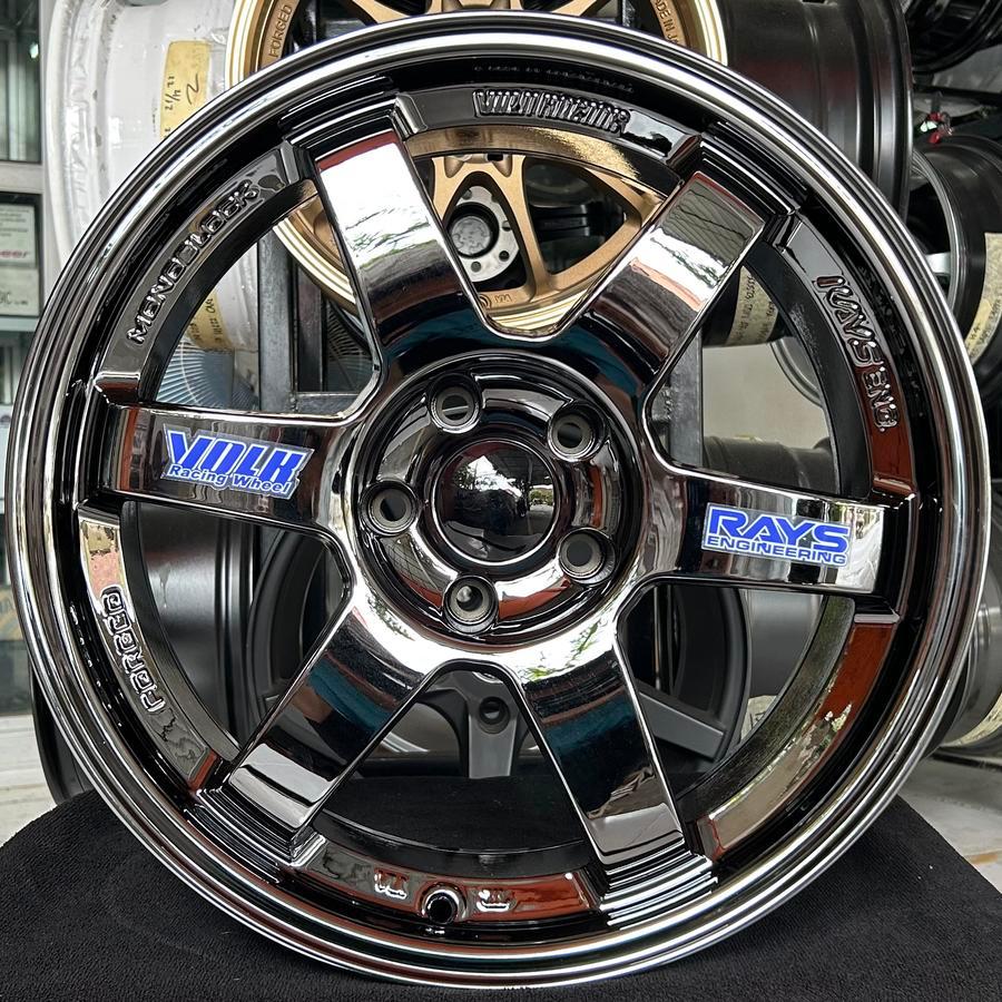 VELG VOLK RAYS TE37 RING 18 LEBAR 8,5 PCD 5X114.3 ET 22 WARNA BLACK CHROME | VELG MOBIL RING 18