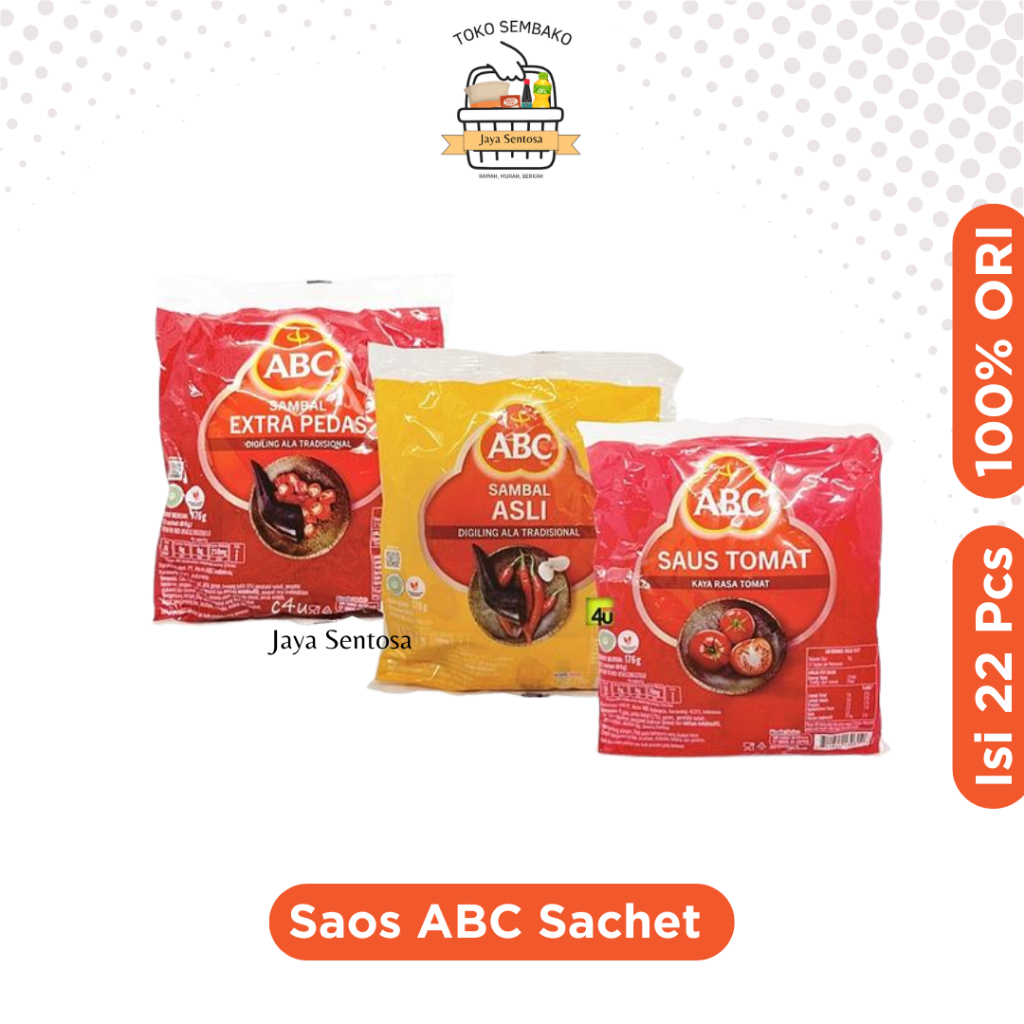 

Saos ABC Sachet Isi 22Pcs/Pack (Saus ABC Extra Pedas, Sambal, Tomat)