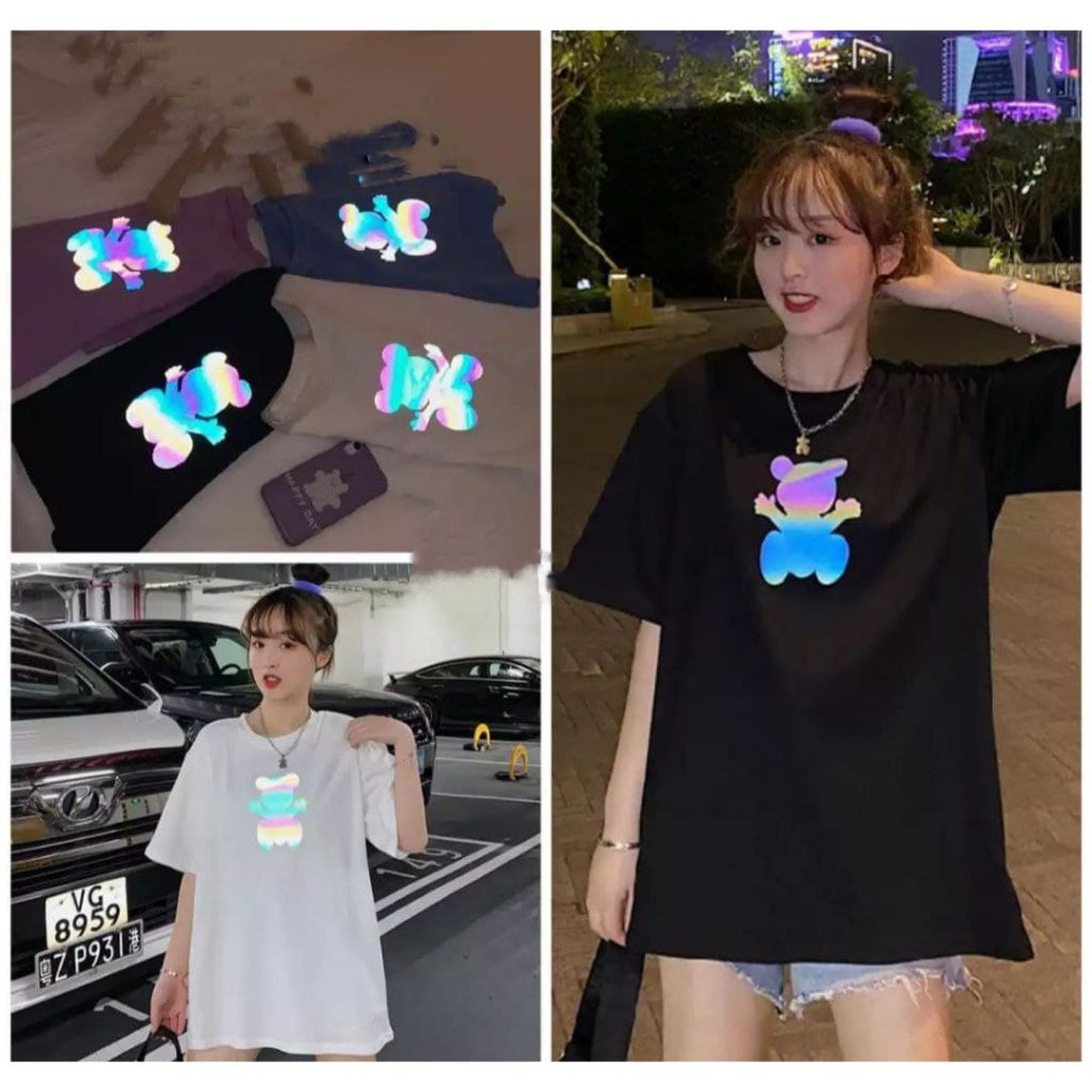 Kaos Wanita Oversize Four Bear