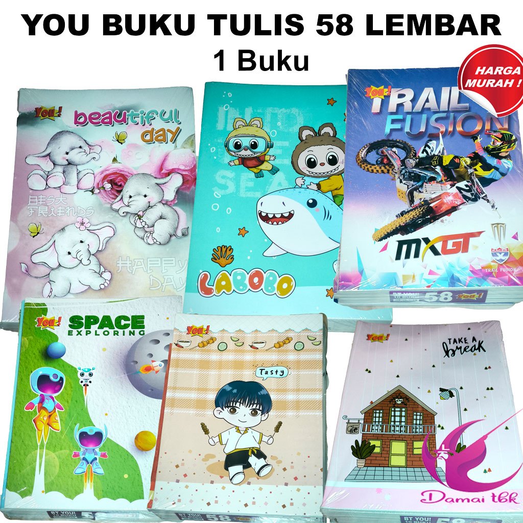 

(1Buku) Buku Tulis 58 Lembar Merk YOU by Kiky