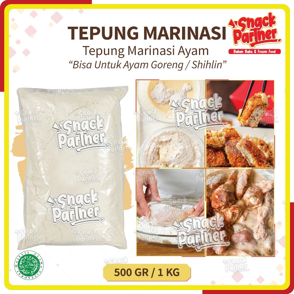 

TEPUNG MARINASI AYAM 250 500 GR / 1 KG - Marinated Flour / Tepung Rendam Breader Bumbu Fried Chicken Shihlin Goreng