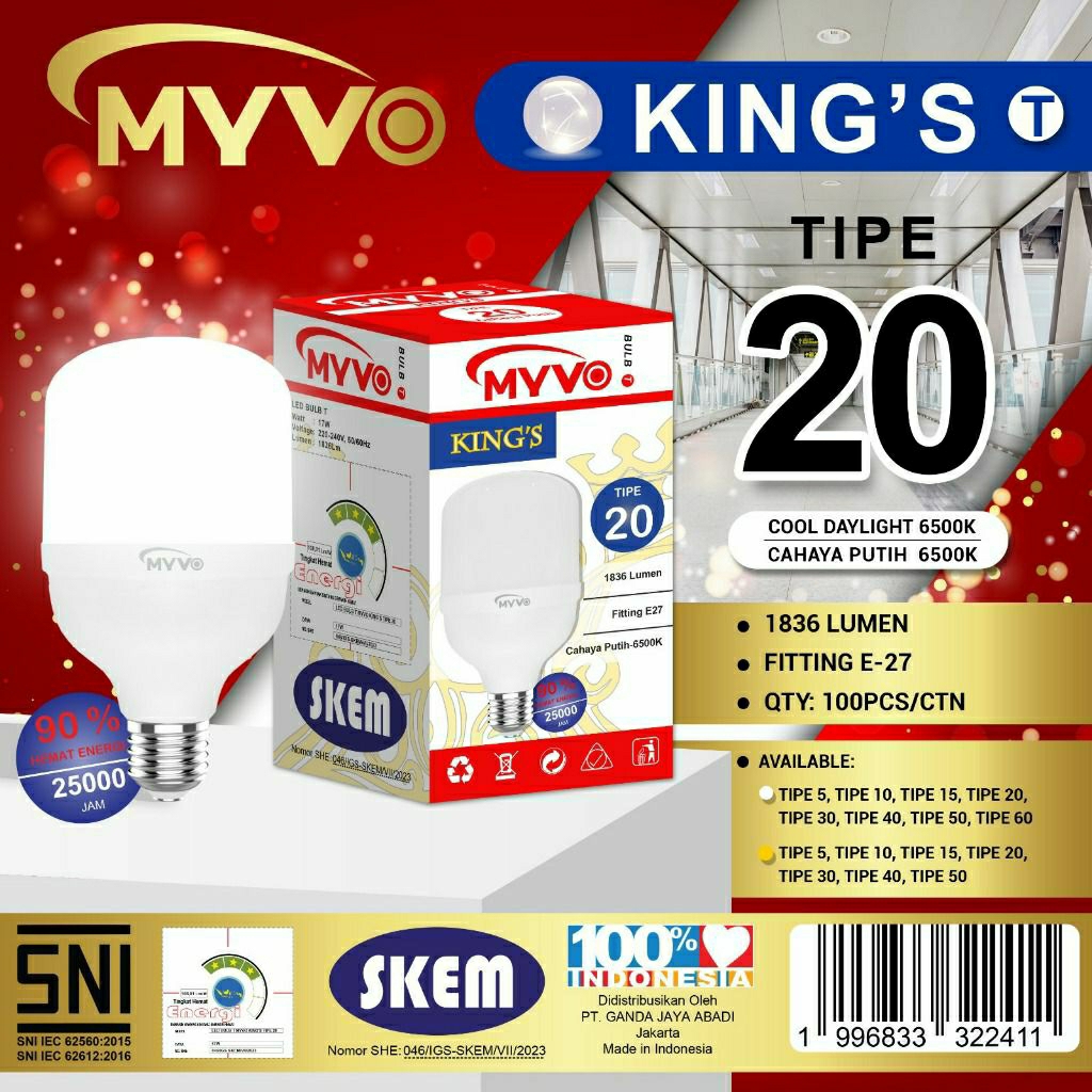 Lampu LED MYVO KING 20 WATT