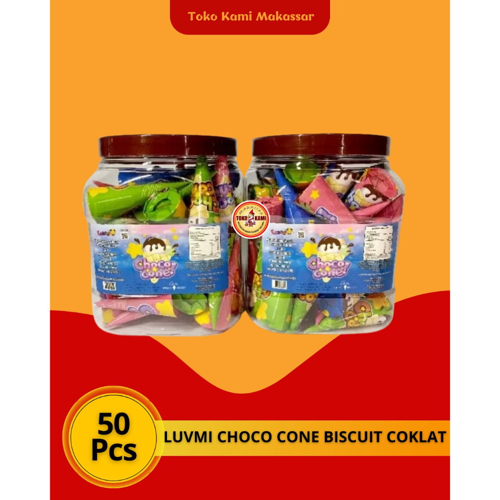 

Luvmi Choco Cone Biscuit Coklat isi 50pcs