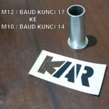 bos bosing roda diameter 12mm ke 10mm atau m12 ke m10 panjang 3,5 cm