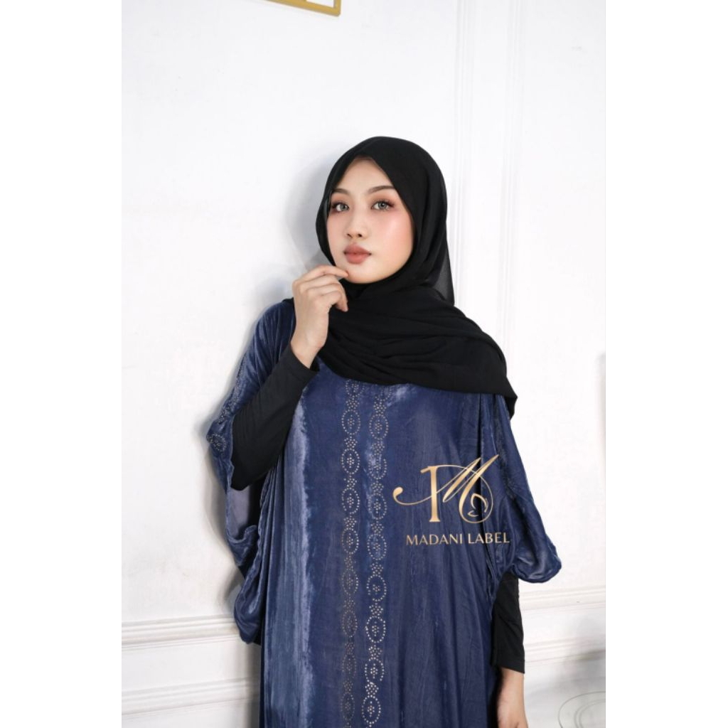 Abaya Bludru bahan bludru Dress wanita muslimah Gamis baju midi muslim gaun lebaran oneset hijab sat