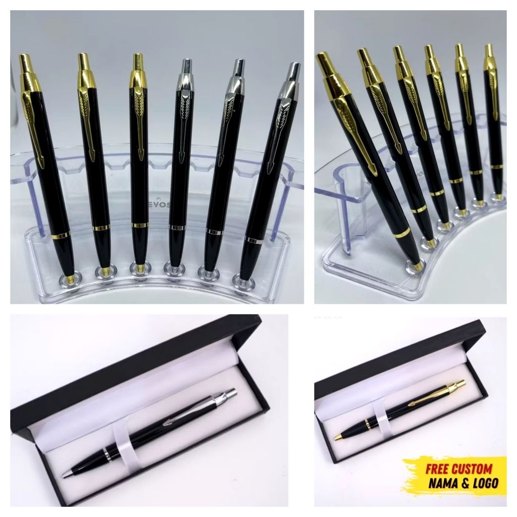 

ECER Pulpen Model Parker IM BP Custom Logo/Kado Pen Metal Eksklusif FREE BOX DAN GRAFIR NAMA/Souvenir Pen Parker Kw/Pena Mewah Elegan