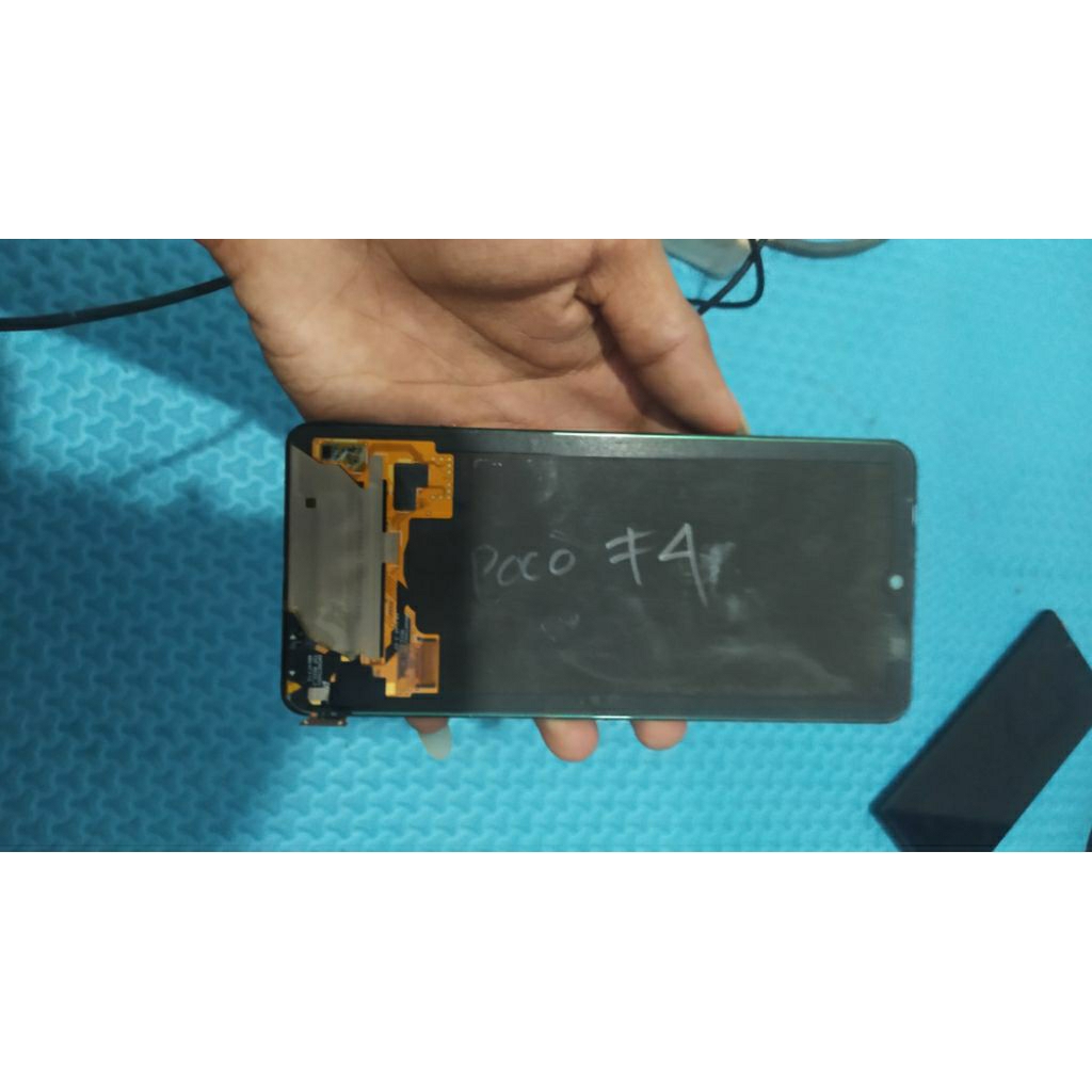 lcd poco f4 original copotan minus garis di tandai isolasi