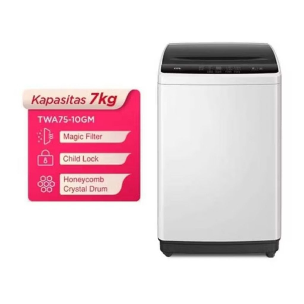 MESIN CUCI TCL OTOMATIS 7KG TWA75-10GM