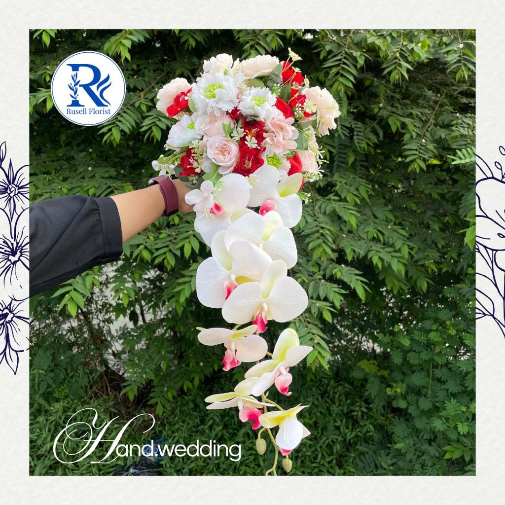 HANDBOUQUET WEDDING ARTIFICIAL | BUKET WEDDING ARTIFICIAL ORCID WEDDING BOUQUET ANGGREK