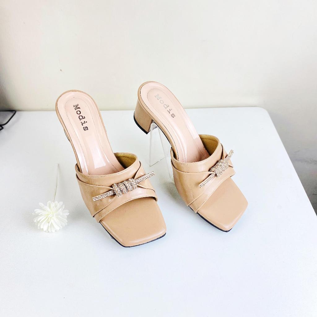 Sandal Hak Wanita Modis Elegan Sandal Heels Wanita 5cm | Pita Mewah, Hak Transparan, Cocok Kondangan