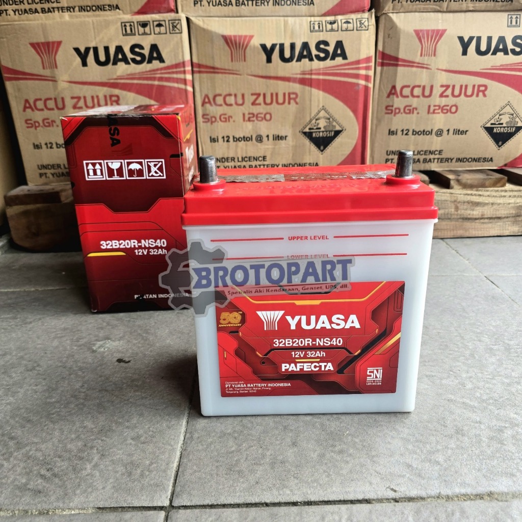 Aki Mobil YUASA NS40 32B20R Pafecta Aki Basah 12Volt 32Ah ORIGINAL YUASA BATTERY