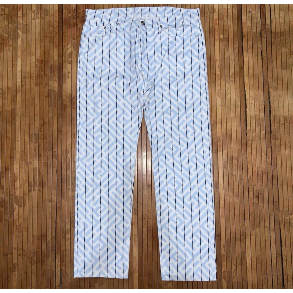 UNISEX KENZO ALL OVER PRINT ABSTRACT DENIM JEANS ysl play cdg