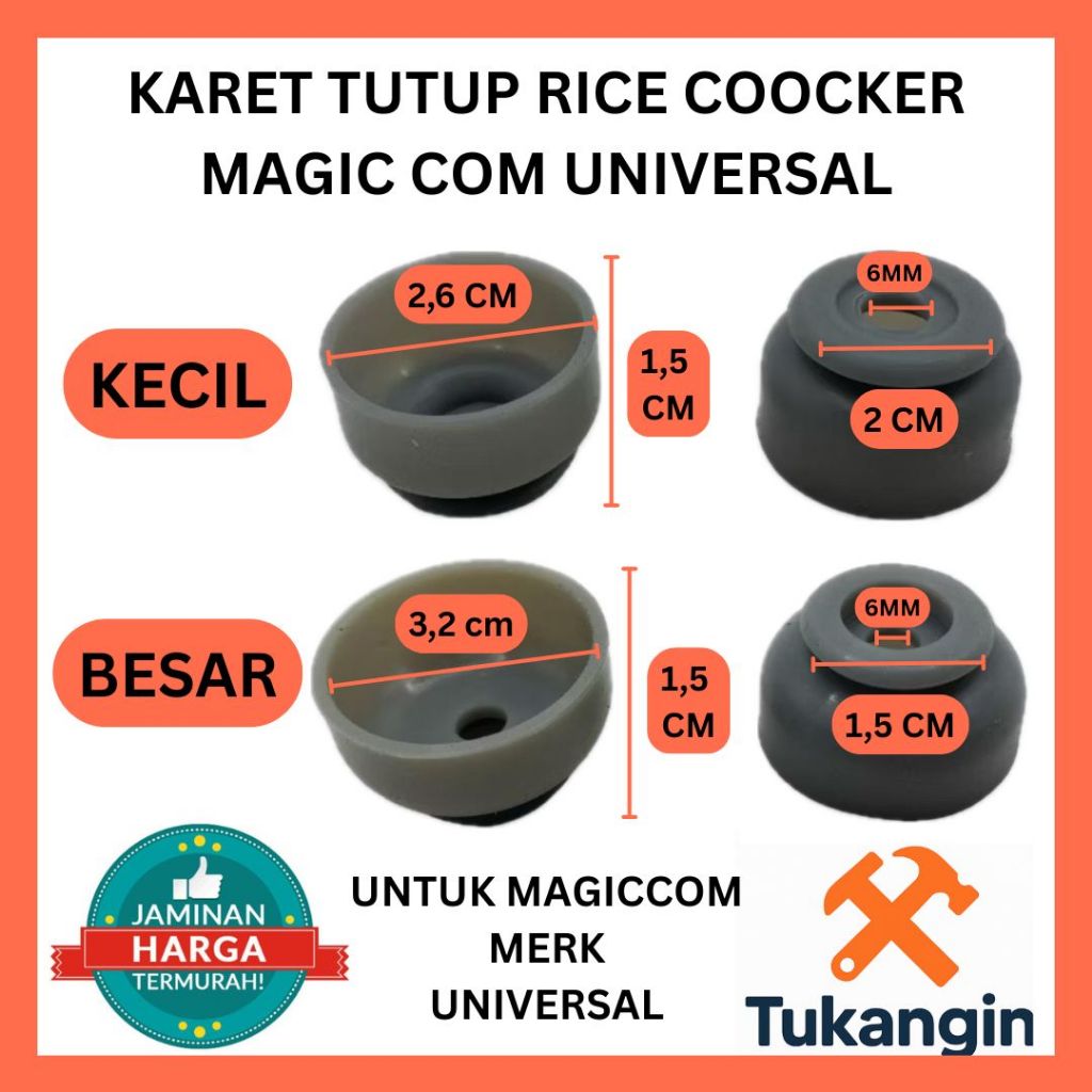 Karet Tutup Tengah Magic Com Universal – Ukuran Besar & Kecil Kompatibel Semua Merk