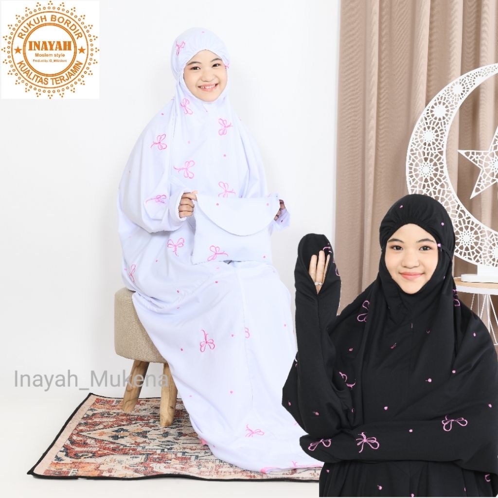 Mukena Anak Terusan Remaja Tanggung Bordir Coquette