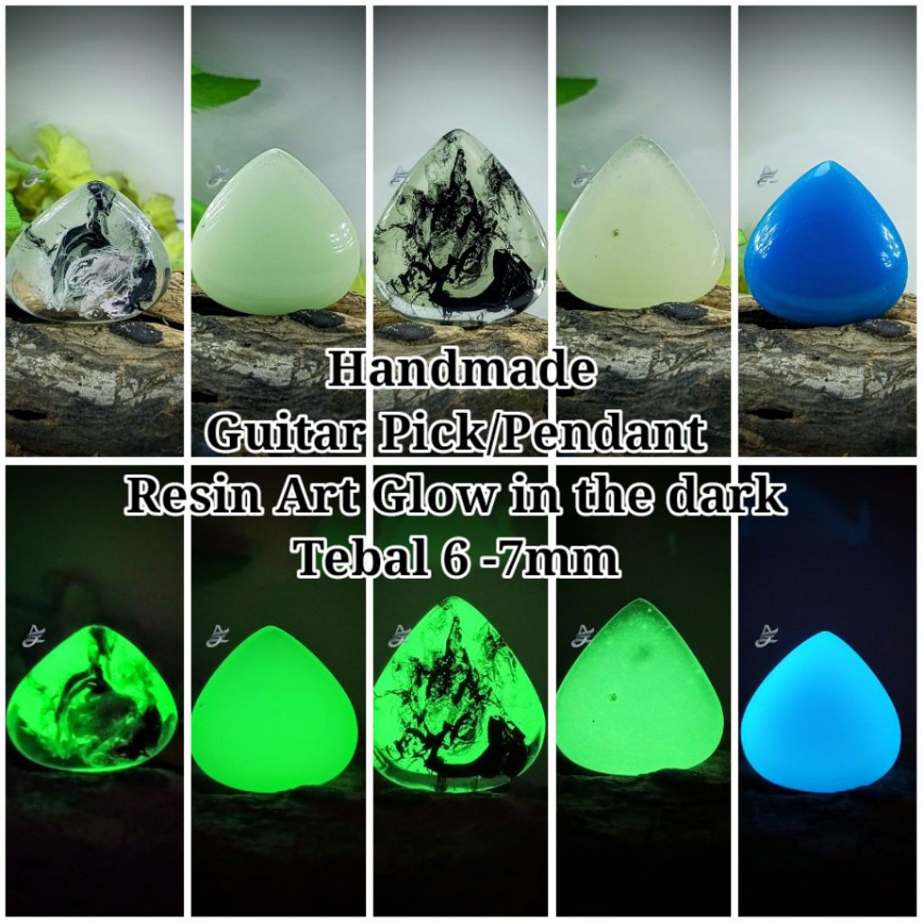 CUSTOM PICK GITAR RESIN ART HANDMADE Tebal 6mm-7mm TIRUS AJPW 9 (Bisa dijadikan liontin)