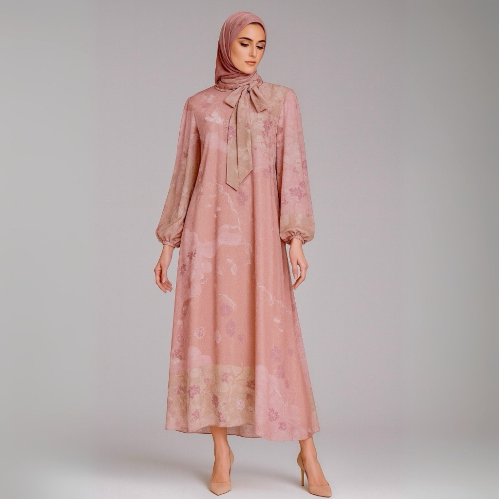 Pastelo DELFINA SERIES SET JILBAB by juragan gamis motif floral