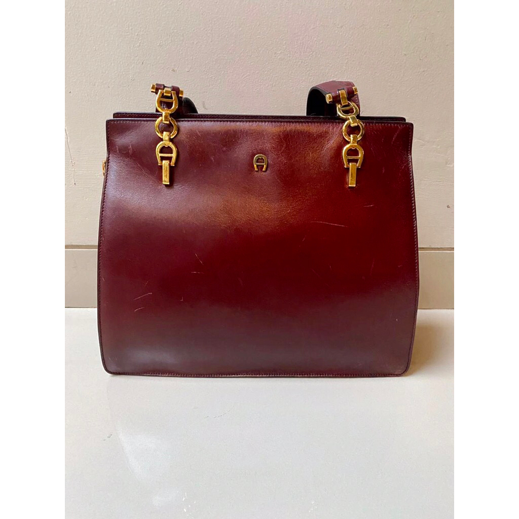 Tas Etienne Aigner Original Shoulder Bag Vintage Kulit Asli Preloved
