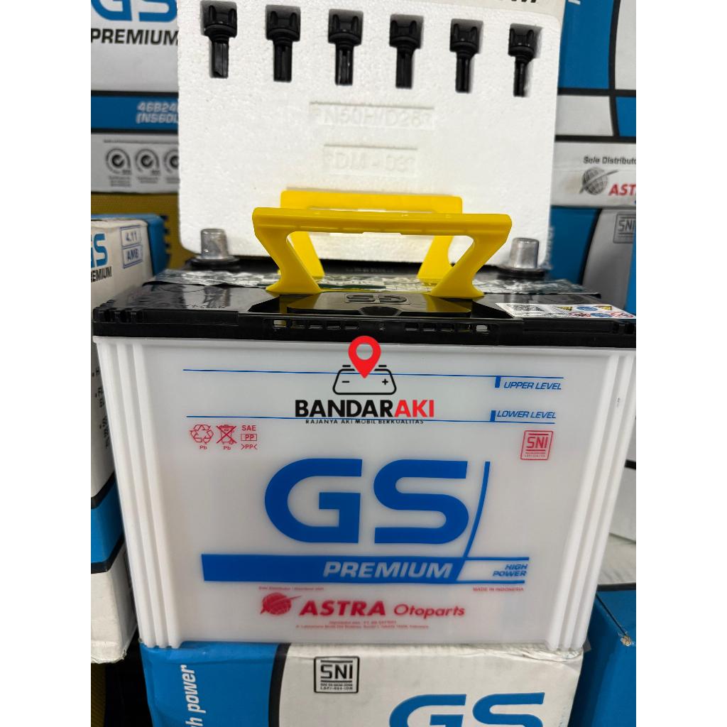 AKI GS  60 AMPER N50Z ( R/L ) 55D26 (R/L)  PREMIUM JAMINAN 100% ORIGINAL GS ASTRA
