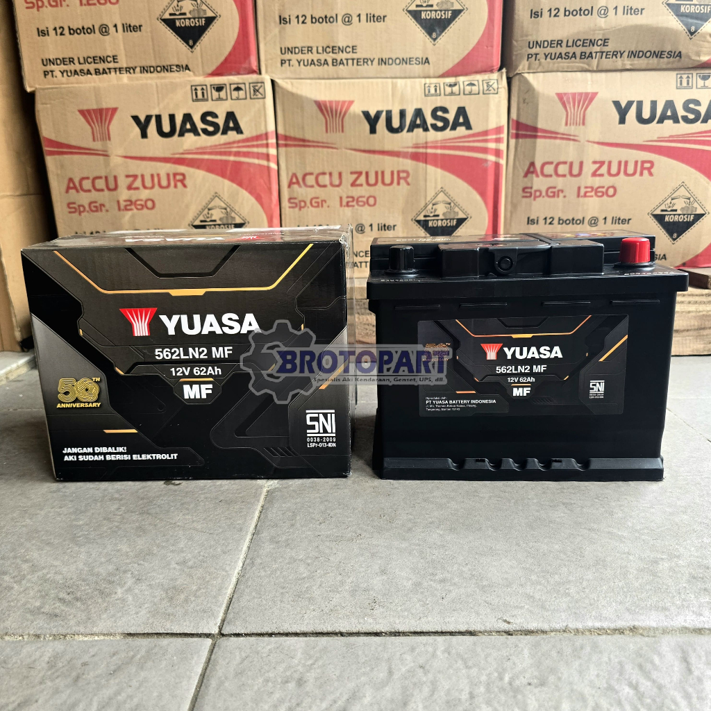 Aki Mobil Innova Reborn Fortuner VRZ YUASA 562LN2 LN2 MF Aki Kering ORIGINAL
