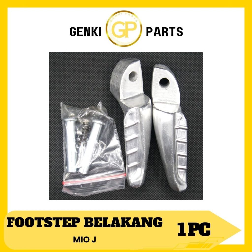 GENKI-PARTS/FOOTSTEP-BELAKANG-ALUMINIUM/STEP/INJAKAN/PIJAKAN/KAKI/MOTOR/YAMAHA/MIO-J/GRADE-ORI