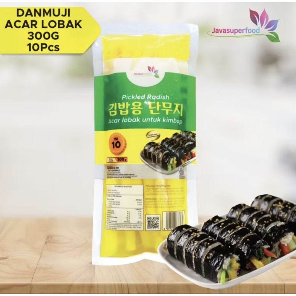 

Danmuji - Pickled Radish - Acar Lobak Panjang untuk Sushi Gimbap Kimbap - isi 10 pcs - 300g - Halal