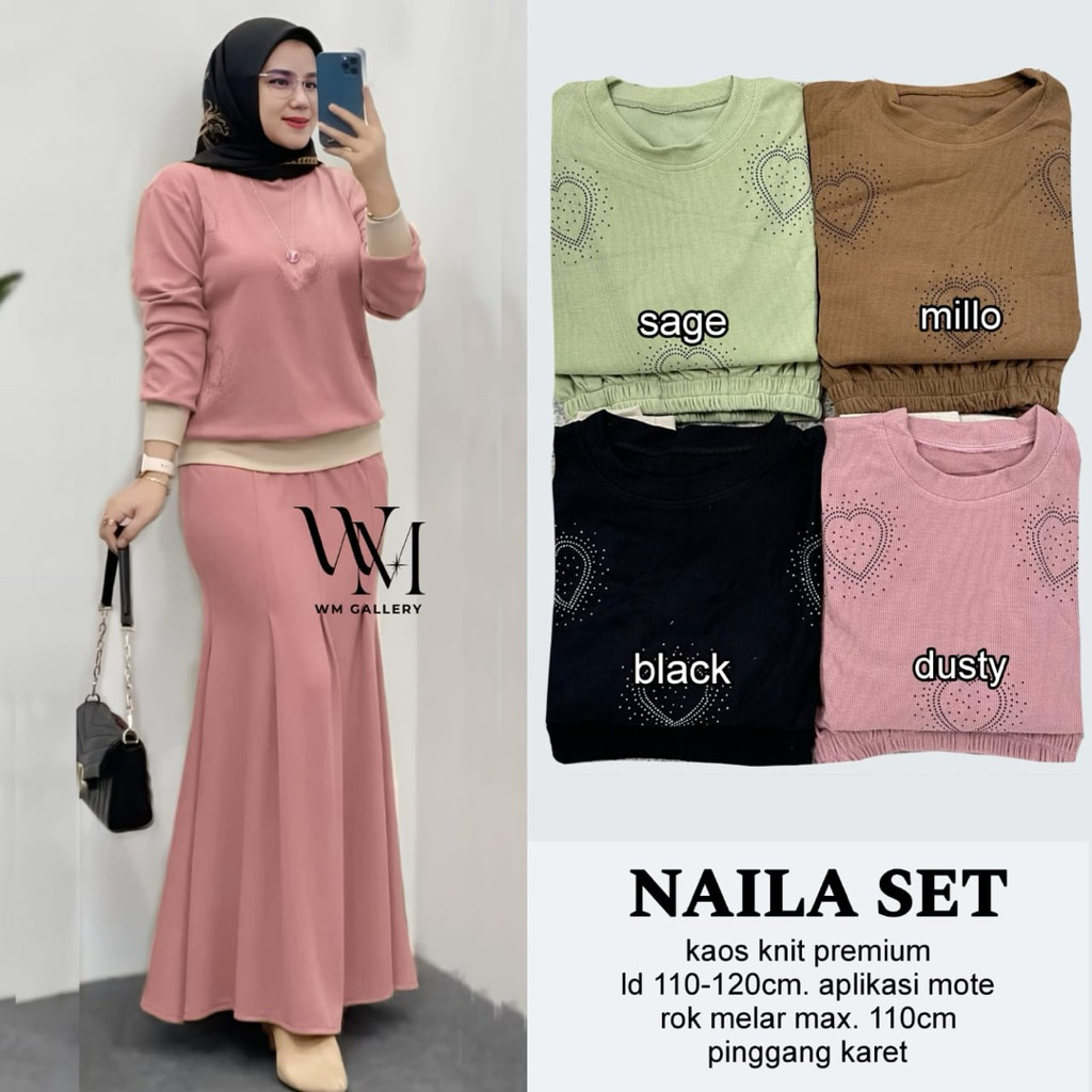 ZS Bevila Rana Mufti SETELAN ROK WANITA BAHAN KAOS RAJUT