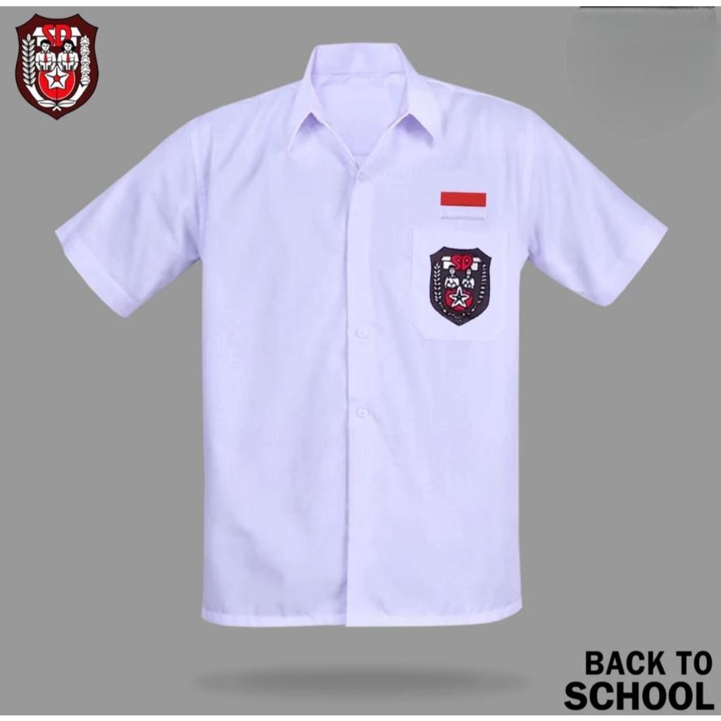 Baju putih sd laki laki pendek/Baju seragam putih lengan pendek SD/Baju Koko Putih Lengan Pendek Ana