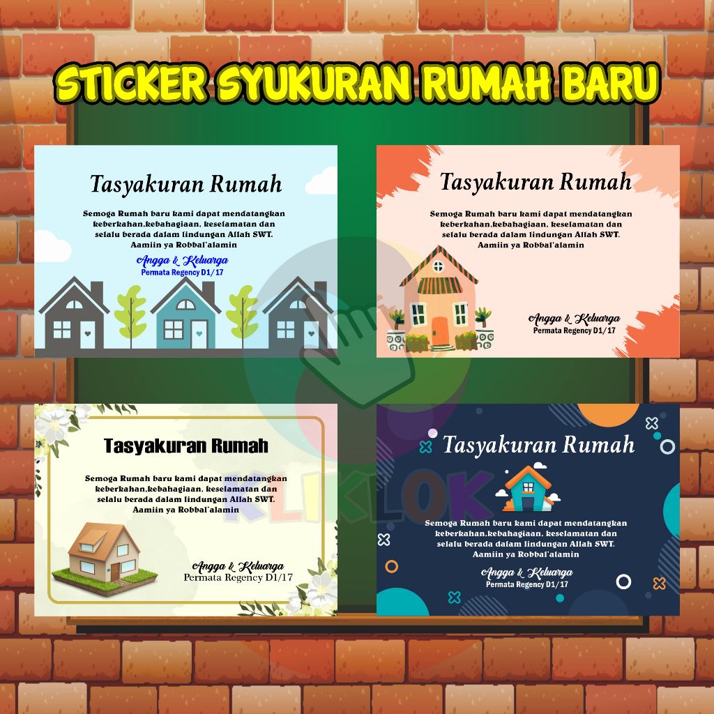 

Stiker / Kartu Syukuran Tasyakuran Rumah Baru atau Pindahan Rumah